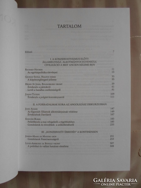 Konzervativizmus, 1593–1872 : szöveggyűjtemény (szerk. Kontler László; Osiris Tankönyvek, 2000)