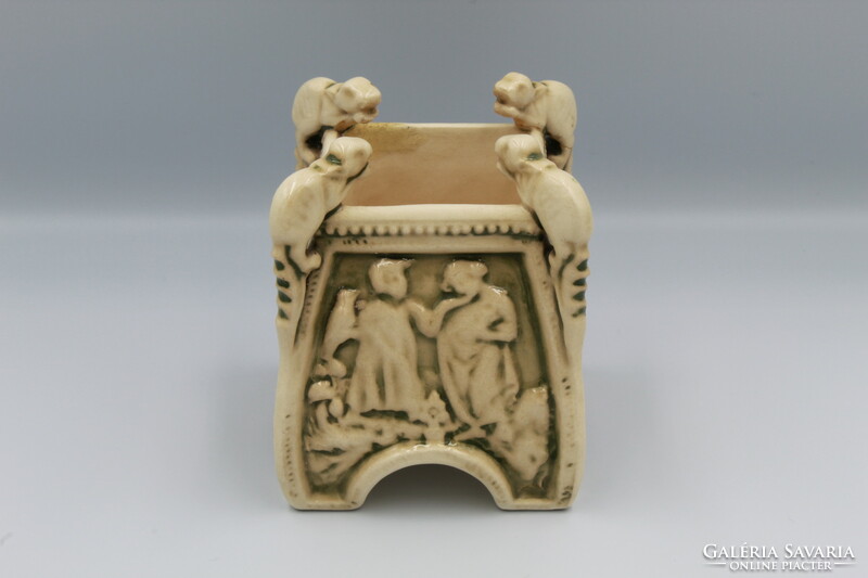 Zsolnay Old Ivory historizáló kis kaspó/váza 1#
