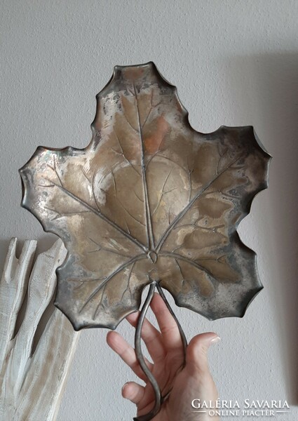 Nice large metal leaf / table offering / wall decoration