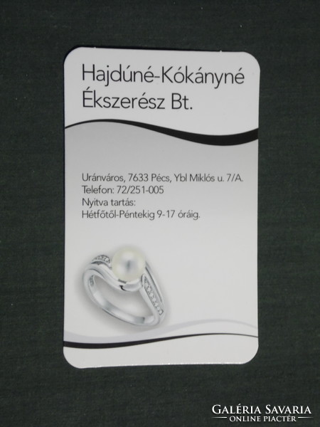 Card calendar, Hajdúné Kókányné jeweler shop, Pécs, ring, necklace, 2017, (3)