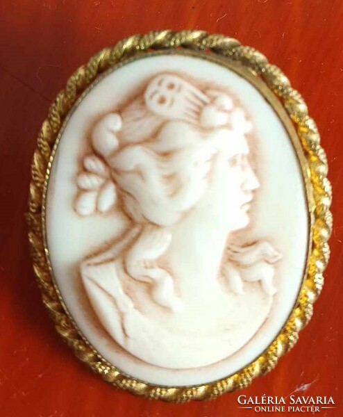 Old cameo - scarf buckle - scarf buckle (cameo, cameo pendant, brooch, pin)