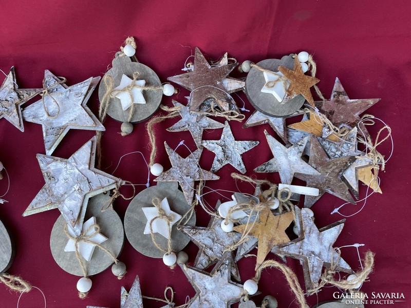 Mixed wood metal star Christmas tree decoration ornament package for Christmas. Glass