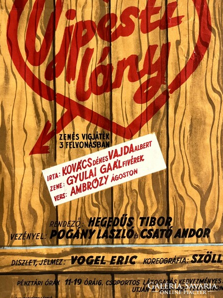 Vígszínház: Újpesti lány előadásának plakátja, színházi plakát, 1953.