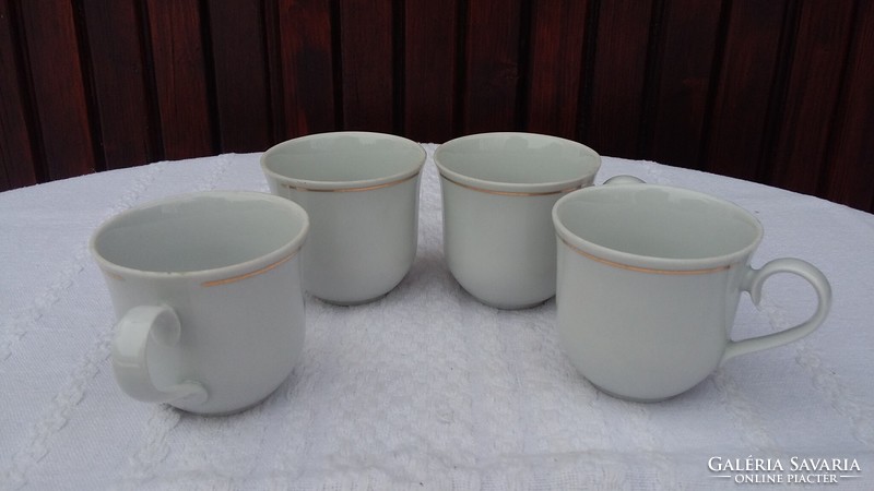 Alföldi mocha, 4 pieces together, coffee cup, white gold border