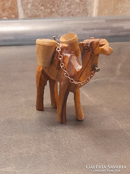 Hand carved rustic camel small figurine