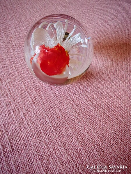Special glass leaf weight, 6 cm