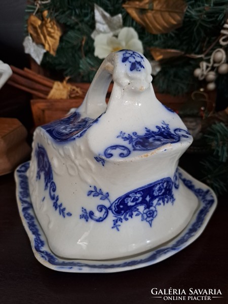 English antique porcelain cheese holder