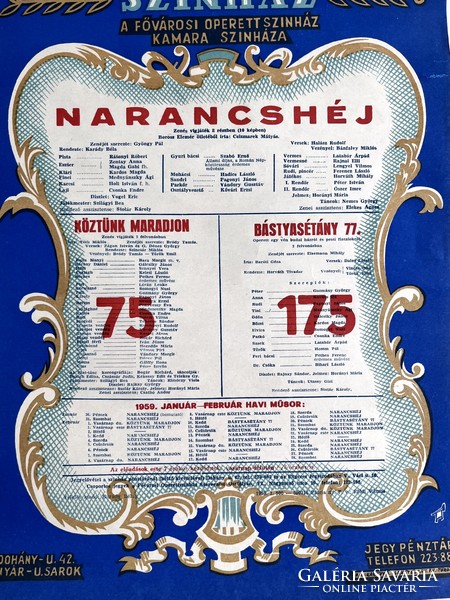 Blaha Lujza Színház plakátja, színházi plakát, 1959.