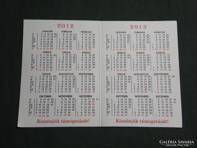 Card calendar, Pécs normandy lions club, rescue belt home, 2012-13, (3)