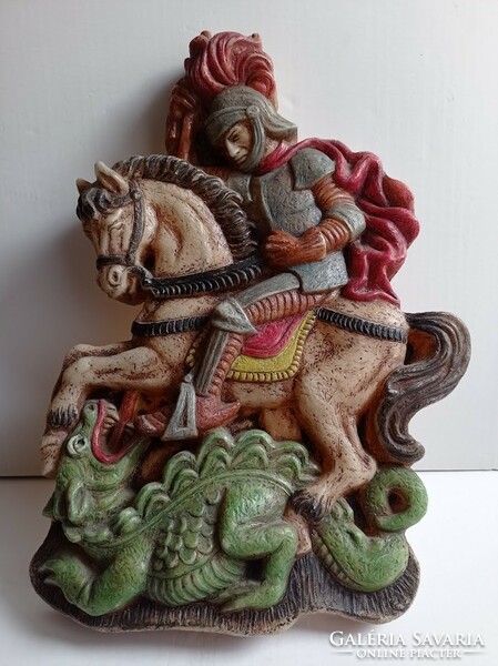 Dragon slayer horse warrior wax figure