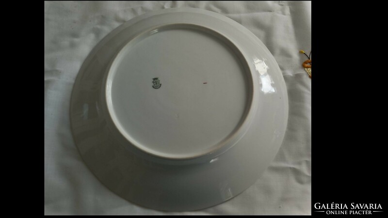 Czech porcelain, white serving bowl with gold rim (mcp, Czechoslovakia, Czechoslovakia)