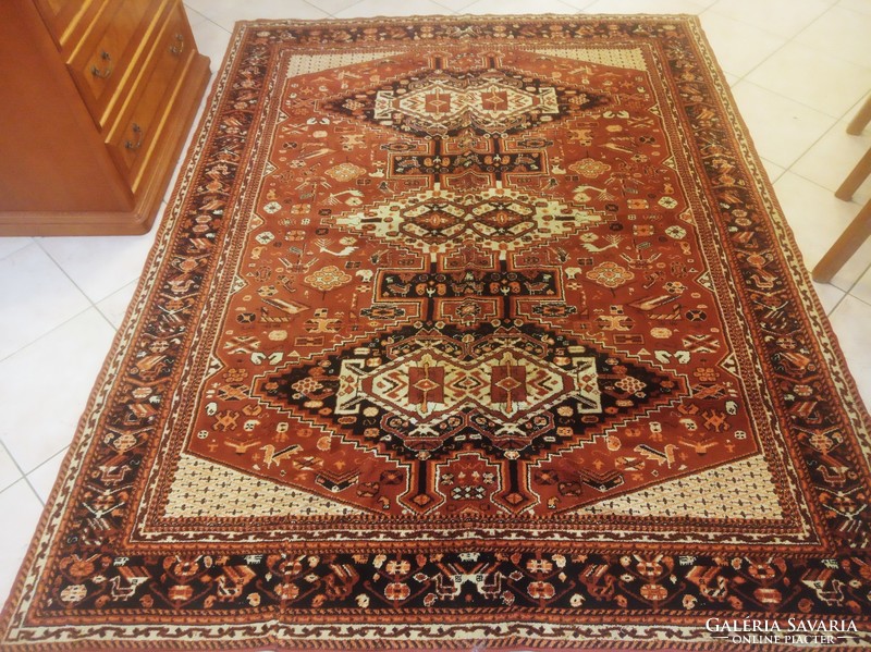 Caucasian patterned carpet with animal figures