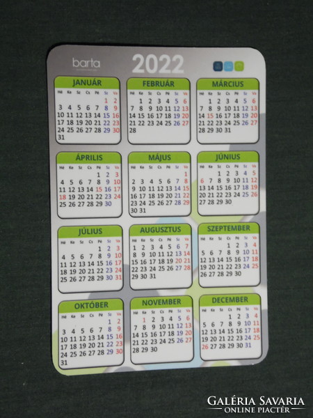 Card calendar, Barta workwear store by the meter, Pécs, 2022, (3)