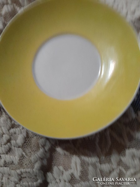 Zsolnay kávés alátét  tányér sarga