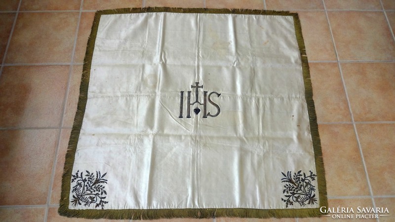 Antique silk blanket embroidered with gold