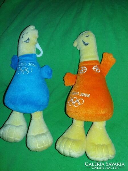 Retro 2004 ATHÉN Olimpiai logó figurapár egyben a fiú és a lány plüss 23 cm / db képek szerint