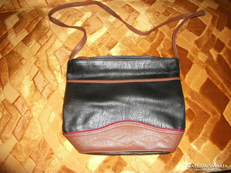 Black-brown women's shoulder bag with 2 drawers + inner drawer, long handle unused delivery