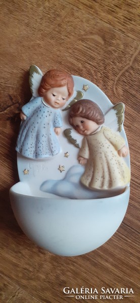 Goebel porcelain holy water tank with angels