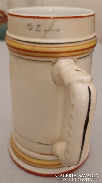 Antique pint cup hologram watermark porcelain beer pint