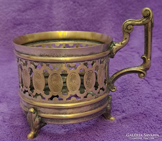 Antique silver-plated cup holder (m4366)