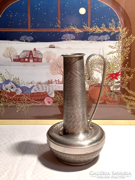 Norwegian applied art pewter vase marked