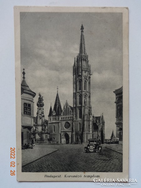 Régi Karinger képeslap: Budapest, Koronázó templom