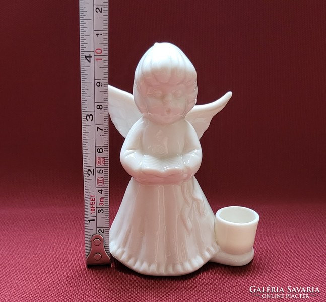 Karácsonyi porcelán gyertyatartó angyal angyalka
