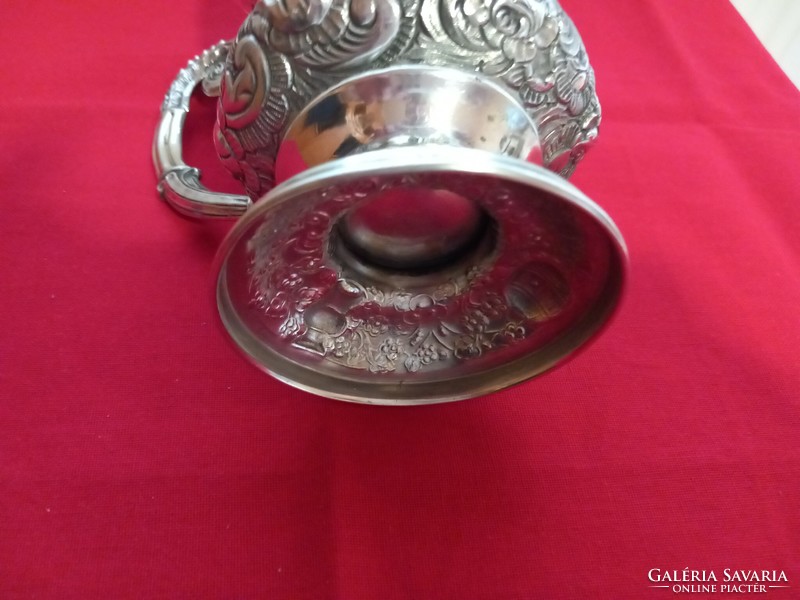 Antique silver (1846) Biedermeier lidded cup with inner gilding! Péter Fertőszögi﻿ certificate!