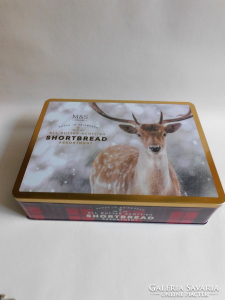 Marks&spencer Christmas deer metal box 27.5X20.5X6.5 Cm