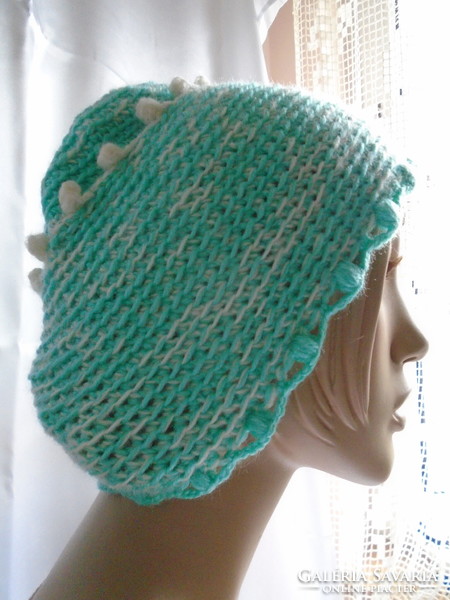 Crocheted, handmade hat.