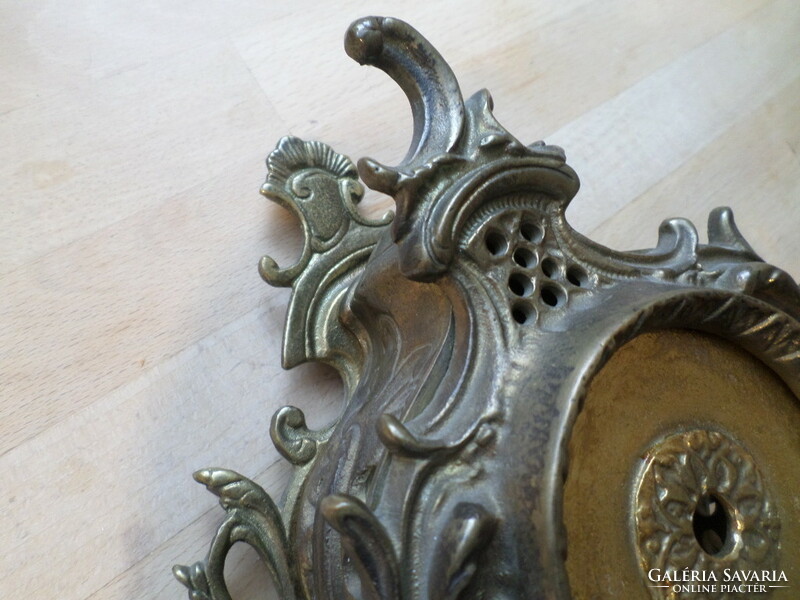 Old copper ornate Rococo mantel clock without clockwork