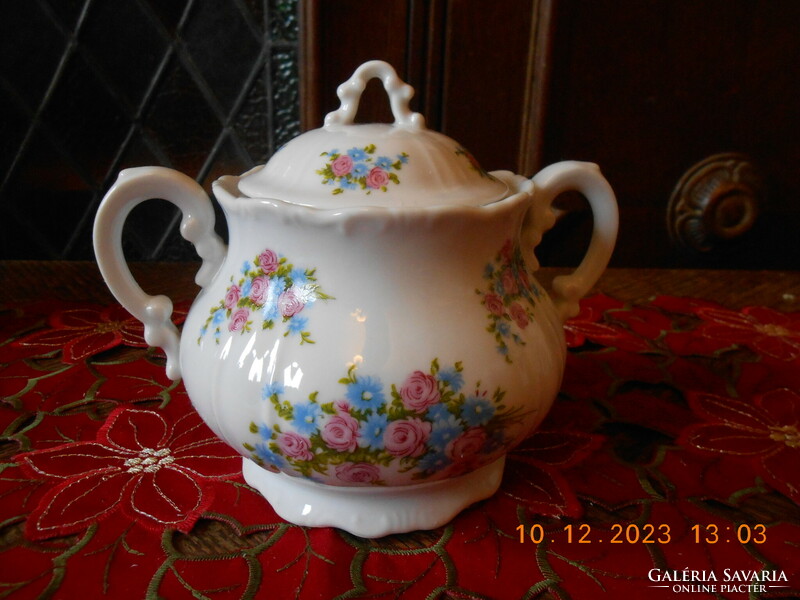 Zsolnay bouquet patterned sugar bowl for tea set