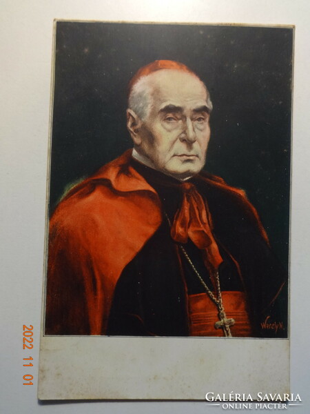 Old postmark painting postcard - dr. Cardinal János Cernoch, Duke Primate