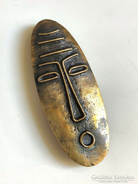 János Percz modernist jeweler brooch/pin - mask