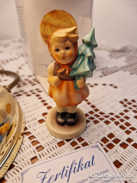 Goebel porcelain m.J. Hummel 1997 little girl with pine tree with documents proving originality