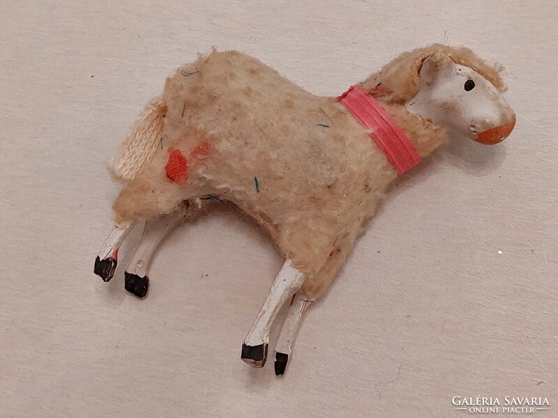Old Christmas lamb handmade vintage mini girl lamb