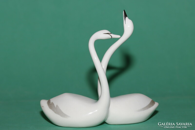 A pair of art deco swans from Raven House + free postage!