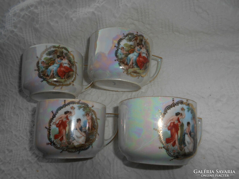 4 antique teacups with luster 1200/pc