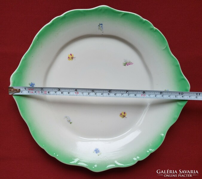 Hollóháza porcelain serving bowl plate with cake flower pattern