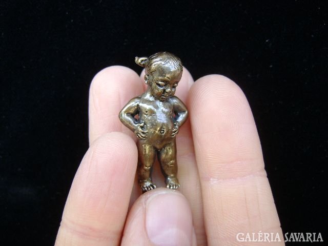 Kiss Me! (Little girl with frog prince) bronze statue miniature