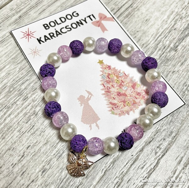 Angel bracelet for Christmas - purple