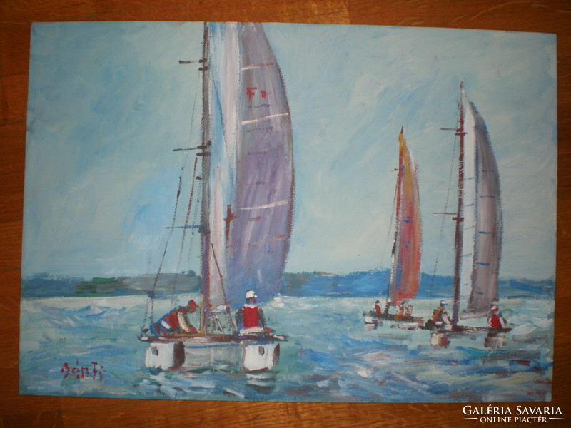 József Bánfi, also known in Western Europe, large 35 cm x 50 cm at a discounted price now