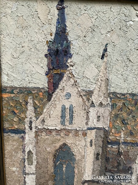 Gyelmis Lukács (1899-1979) Matthias Church c. Gallery painting