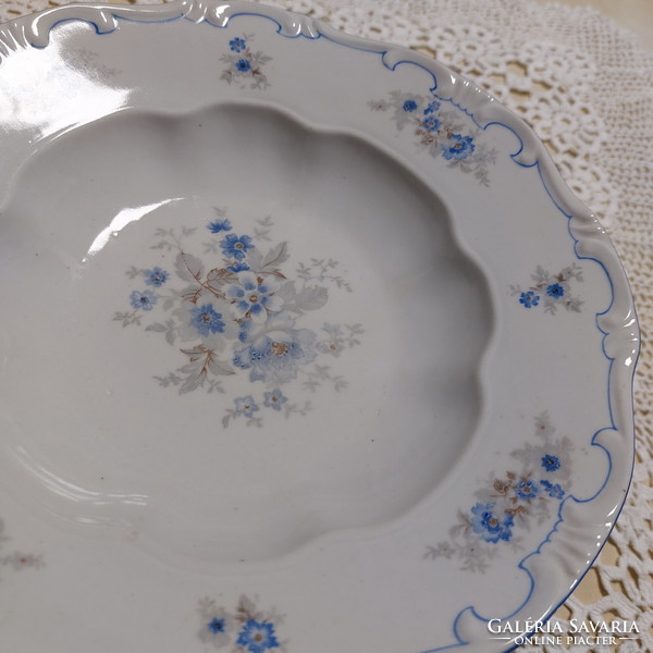 Zsolnay rare, blue-edged, blue floral pattern, baroque plates