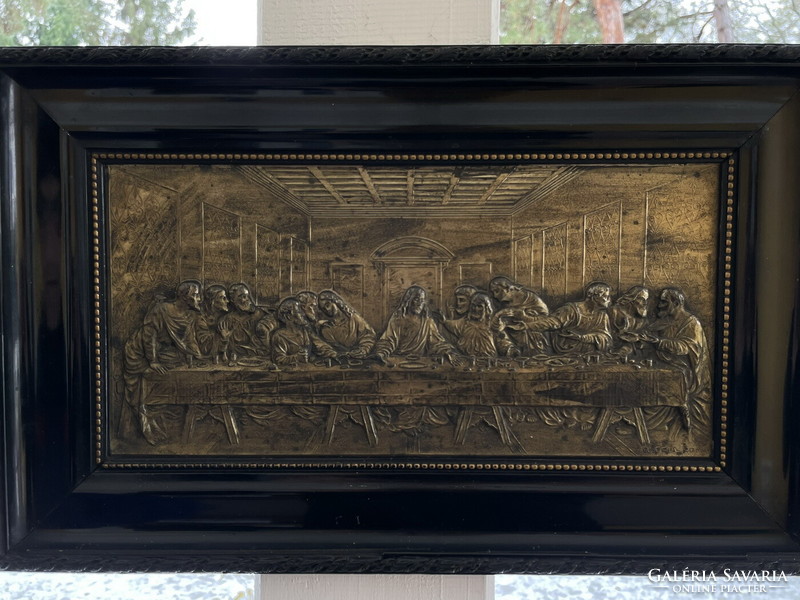 Around 1930, Last Supper electroplating 24.5x39.5cm