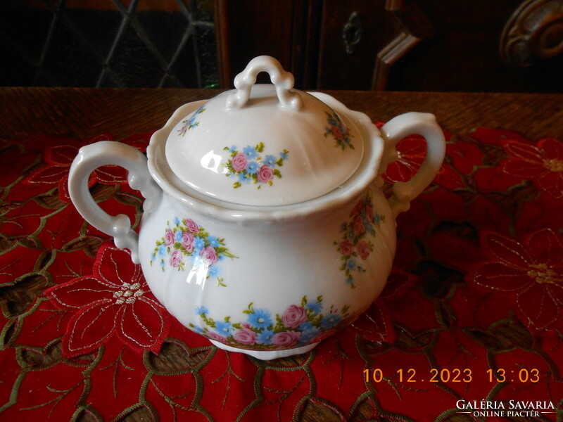 Zsolnay bouquet patterned sugar bowl for tea set