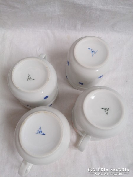 4 Great Plains porcelain mugs with dots