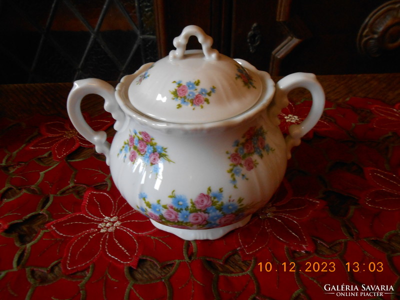 Zsolnay bouquet patterned sugar bowl for tea set