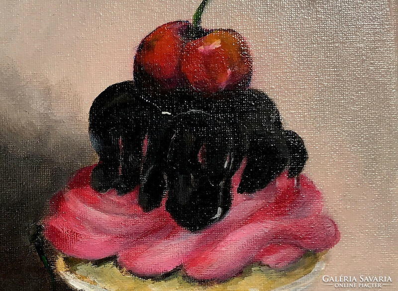 Cupcake - Akrilfestmény - 24 x 18 cm