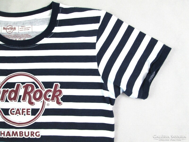 Original hard rock cafe (s / m) sailor striped short sleeve women's t-shirt top